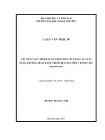 Xây dựng quy trình quản trị rủi ro tín dụng tại Ngân hàng thương mại trách nhiệm hữu hạn một thành viên Đại Dương (LV thạc sĩ)