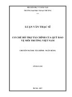 Cơ chế hỗ trợ tài chính Qũy Bảo vệ môi trường Việt Nam (LV thạc sĩ)