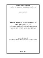 Đổi mới chính sách sử dụng để nâng cao chất lượng phục vụ của nhân lực nghiên cứu và triển khai (rd) tại nhà máy in tiền quốc gia việt nam 