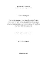 Ứng dụng Big Data trong phân tích hành vi mua sắm và tiêu dùng của khách hàng nhằm đẩy mạnh hoạt động kinh doanh tại Tổng công ty Viễn thông MobiFone (LV thạc sĩ)