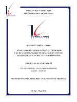 NÂNG CAO CHẤT LƯỢNG CÔNG tác THẨM ĐỊNH các dự án CÔNG NGHIỆP sử DỤNG NGUỒN vốn FDI tại sở kế HOẠCH và đầu tư TỈNH hải DƯƠNG tt 