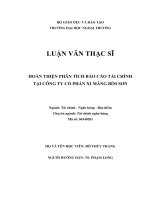 Hoàn thiện phân tích báo cáo tài chính tại Công ty Cổ phần Xi măng Bỉm Sơn (LV thạc sĩ)