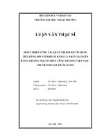 Hoàn thiện công tác quản trị rủi ro tín dụng tiêu dùng đối với khách hàng cá nhân tại Ngân hàng thương mại cổ phần Công Thương Việt Nam – Chi nhánh Nam Thăng Long (LV thạc sĩ)