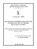 GIẢI PHÁP đẩy MẠNH HOẠT ĐỘNG TIÊU THỤ sản PHẨM tại CÔNG TY CHẾ BIẾN RAU củ QUẢ vạn PHÚC tt 