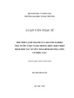 Đổi mới cạnh tranh của doanh nghiệp nhà nước (Việt Nam) trong điều kiện hiệp định đối tác xuyên Thái Bình Dương (TPP) có hiệu lực (LV thạc sĩ)