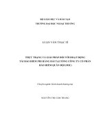 Thực trạng và giải pháp đối với hoạt động tái bảo hiểm phi hàng hải tại Tổng công ty cổ phần bảo hiểm Quân đội (MIC) (LV thạc sĩ)