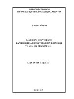 Đảng cộng sản việt nam lãnh đạo hoạt động thông tin đối ngoại từ năm 1986 đến năm 2013 