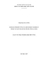 Đánh giá tính bền vững của một số khu tái định cư thuộc xã nậm tăm, huyện sìn hồ, tỉnh lai châu 