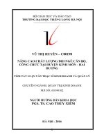 NÂNG CAO CHẤT LƯỢNG đội NGŨ cán bộ, CÔNG CHỨC tại HUYỆN KINH môn   hải DƯƠNG tt 