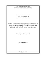 Quản lý thuế đối với hoạt động Thương mại điện tử  Kinh nghiệm của một số nước và đề xuất giải pháp áp dụng tại Việt Nam (LV thạc sĩ)