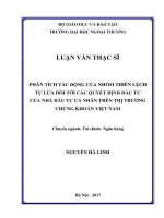 Phân tích tác động của nhóm thiên lệch tự lừa dối tới các quyết định đầu tư của nhà đầu tư cá nhân trên thị trường chứng khoán Việt Nam (LV thạc sĩ)