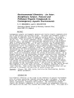 Environmental chemistry   an interdisciplinary subject  natural and pollutant organic compounds in contemporary aquatic environments