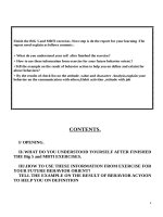 ĐỊNH HƯỚNG các HÀNH VI cư xử TRONG TƯƠNG LAI các ví dụ về kết QUẢ và HÀNH VI cư xử e 