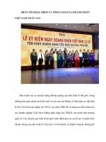 Phân tích đặc điểm và tính cách của doanh nhân việt nam ngày nay 