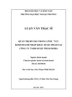 Quản trị rủi ro trong lĩnh vực kinh doanh nhập khẩu dược phẩm tại Công ty TNHH Dược phẩm DOHA (LV thạc sĩ)