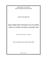 Hoàn thiện phân tích báo cáo tài chính Công ty cổ phần xi măng Vicem Bút Sơn (LV thạc sĩ)