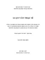 Nâng cao hiệu quả hoạt động huy động vốn cho dự án đầu tư kinh doanh bất động sản của Công ty TNHH Thương mại Dịch vụ Khách sạn Tân Hoàng Minh (LV thạc sĩ)