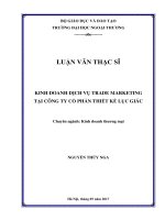 Kinh doanh dịch vụ trade marketing tại công ty Cổ phần thiết kế Lục Giác (LV thạc sĩ)