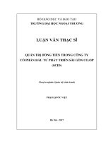 Quản trị dòng tiền trong Công ty Cổ phần Đầu tư Phát triển Sài Gòn CO.OP (SCID) (LV thạc sĩ)