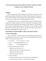 Xây dựng kế hoạch tổng hợp du lịch lữ hành tại công ty dịch vụ du lịch bến thành 