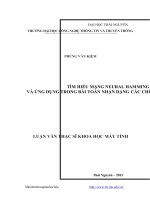Tìm Hiểu Mạng Neural Hamming Và Ứng Dụng Trong Bài Toán Nhận Dạng Chữ Cái Tiếng Việt