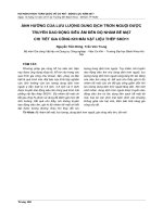 ẢNH HƯỞNG của lưu LƯỢNG DUNG DỊCH TRƠN NGUỘI được TRUYỀN DAO ĐỘNG SIÊU âm đến độ NHÁM bề mặt CHI TIẾT GIA CÔNG KHI mài vật LIỆU THÉP SKD11 