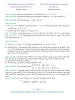 KỲ THI THỬ THPT QUỐC GIA 2016 LẦN 1 TRƯỜNG THPT QUỲNH LƯU 3 Môn thi: Toán