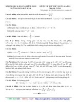 ĐỀ ÔN THI THỬ THPT QUỐC GIA 2016 TRƯỜNG THPT HOÀ BÌNH Môn thi: TOÁN