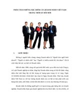 Phân tích những đặc điểm của doanh nhân việt nam trong thời kỳ đổi mới 