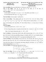 ĐỀ THI THỬ THPT QG LẦN IV NĂM HỌC 2015 - 2016 TỔ: TOÁN – TIN MÔN THI: TOÁN