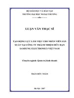 Tạo động lực làm việc cho nhân viên sản xuất tại Công ty trách nhiệm hữu hạn Samsung Electronics Việt Nam (LV thạc sĩ)