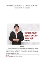 Phân tích đặc điểm của các doanh nhân  việt trong thời kỳ đổi mới 