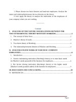 Vận dụng học thuyết và phân tích động cơ làm việc của nhân viên e 