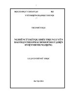Nghiên Cứu Kết Quả Điều Trị U Nguyên Bào Thận Theo Phác Đồ Siop 2001 Tại Bệnh Viện Nhi Trung Ương