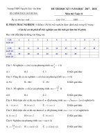 Đề thi HK1 toán 11 năm học 2017 – 2018 trường THPT Nguyễn Trãi – Hà Nội 