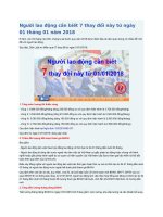 Người lao động cần biết 7 thay đổi này từ ngày 01 tháng 01 năm 2018