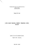 Các bất đẳng thức trong xác suất