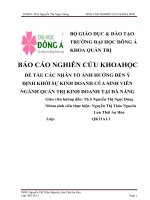 CÁC NHÂN TỐ ẢNH HƯỞNG ĐẾN Ý ĐỊNH KHỞI SỰ KINH DOANH CỦA SINH VIÊN NGÀNH QUẢN TRỊ KINH DOANH TẠI ĐÀ NẴNG