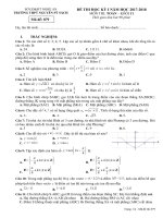 Đề thi học kỳ 1 Toán 11 năm học 2017 – 2018 Trường THPT Nguyễn Sỹ Sách – Nghệ An 