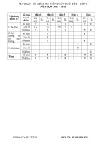 Đề kiểm tra cuối HK1 toán lớp 4 năm học 2017   2018