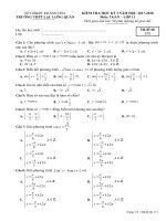 Đề kiểm tra học kỳ 1 Toán 11 năm học 2017 – 2018 Trường THPT Lạc Long Quân – Khánh Hòa 