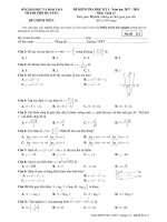 Đề thi HK1 toán 12 năm học 2017  2018 sở GD và ĐT Đà Nẵng 