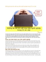 Những sai sót khi viết mục tiêu nghề nghiệp trong CV xin việc