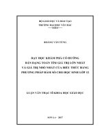 Dạy học khám phá có hướng dẫn dạng toán tìm giá trị lớn nhất và giá trị nhỏ nhất của biểu thức bằng phương pháp hàm số cho học sinh lớp 12 