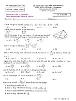 Đề thi HK1 Toán 12 năm học 2017 – 2018 sở GD và ĐT Quảng Trị