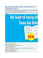 Bộ luật tố tụng dân sự 2015 toàn bộ điểm mới