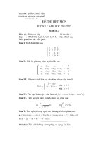 Đề thi toán cao cấp kì i năm 2011   2012 