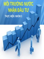 MÔI TRƯỜNG đầu tư của nước NHẬN đầu tư 
