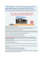 Từ 01 tháng 11 năm 2017 áp dụng quy định xử phạt không đóng quỹ phòng chống thiên tai