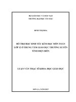 Hỗ trợ học sinh yếu kém học môn toán lớp 12 ở trung tâm giáo dục thường xuyên tỉnh điện biên 